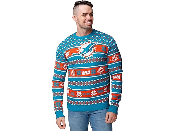 MIAMI DOLPHINS Big Logo Ugly Sweater (M)