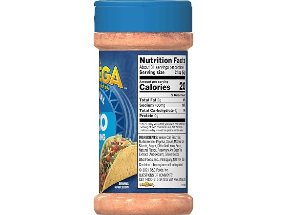 Ortega Seasoning Mix, Taco Seasoning, 6.5 Ounce