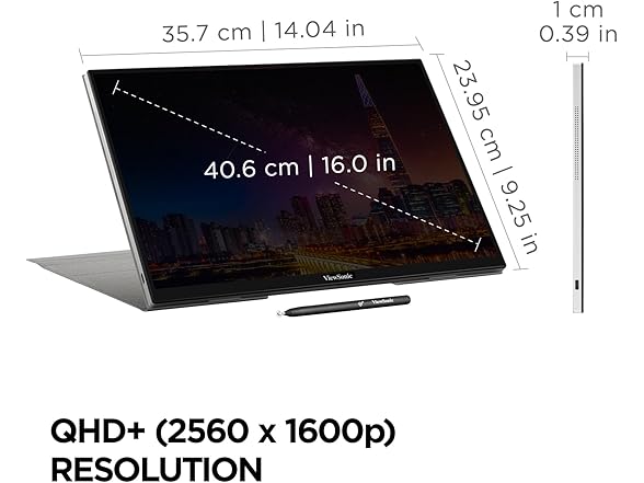 ViewSonic TD1656-2K-S 16" Touchscreen Portable Monitor