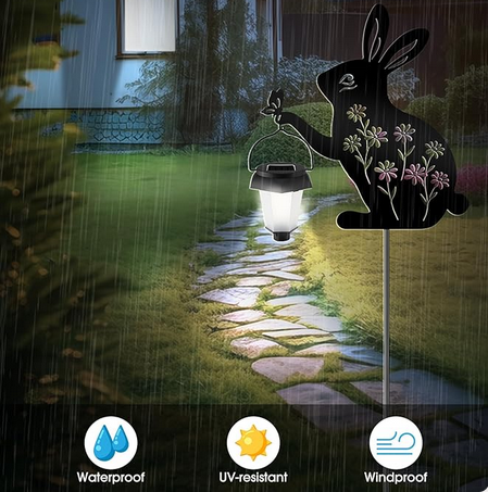 Hakol Bunny Solar Hanging Light – Outdoor Black w Light - Gallery 8