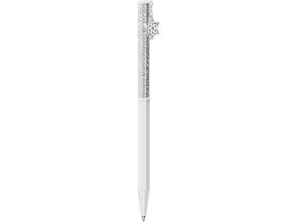 Swarovksi Crystalline ballpoint pen, Octagon shape, Snowflake, White, White lacquered (Open Box)