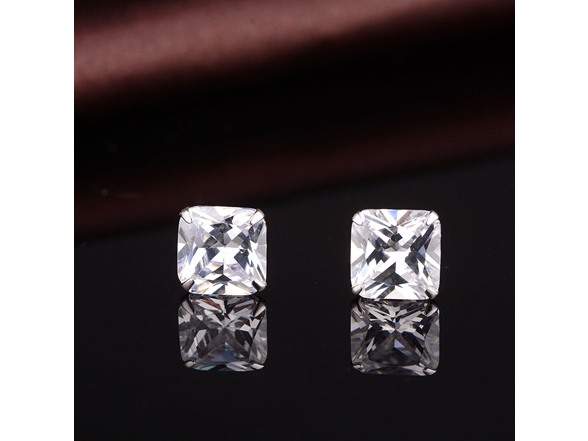 Genuine Crystal Square Stud Earring