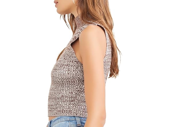 Forever 21 (M) Marled Mock Neck Sweater-Knit Top
