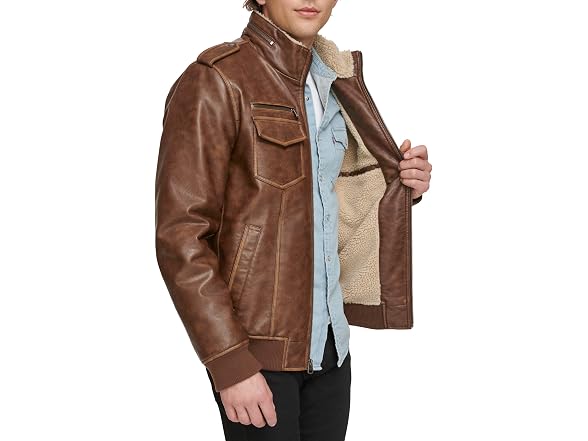Levi's Men's (2XL) Men's Faux Leather Aviator Bomb