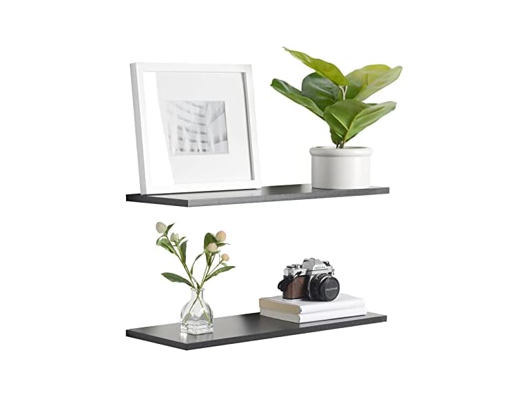Delta HDRS1004 Floating Shelves Black 24"x8"x.5" Gray
