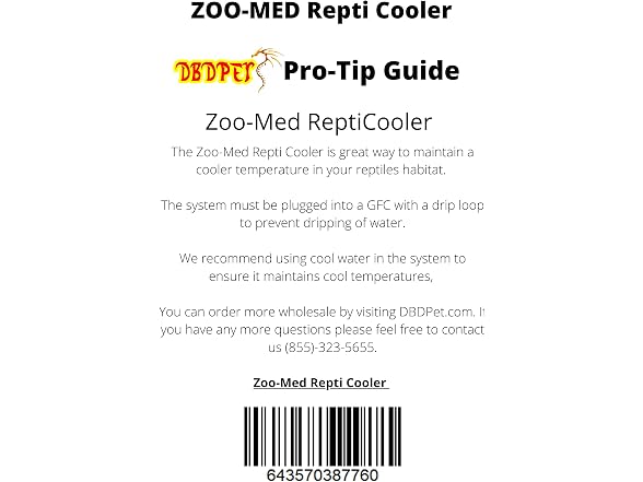 Zoomed Repti Cooler - Includes DBDPet Pro-Tip