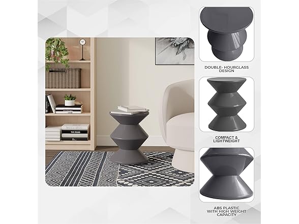 LeisureMod Aura Plastic Side Table