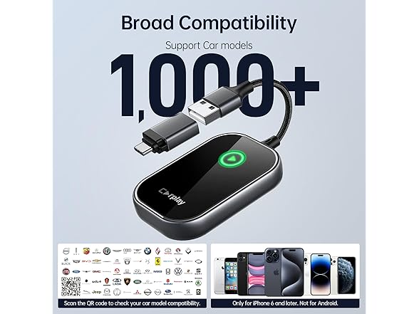 CarPlay Adapter for iPhone - Converts Wired to Wireless CarPlay