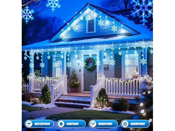 Minetom Christmas Snowflake Lights - 13ft