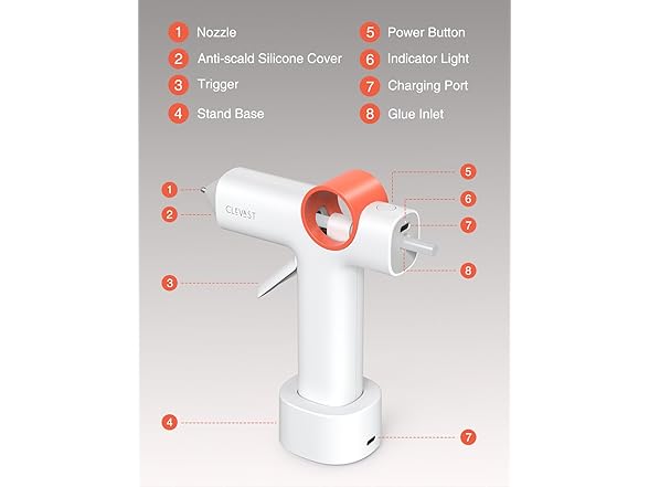 CLEVAST Cordless Hot Glue Gun