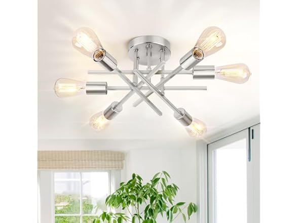 TOBUSA 6-Light Semi Flush Mount Ceiling Light