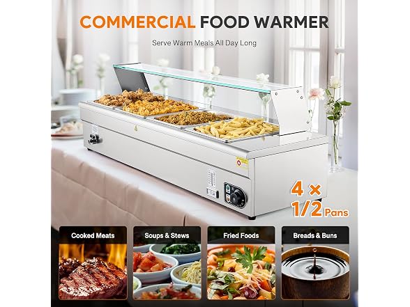 WILPREP 4-Pan Commercial Food Warmer