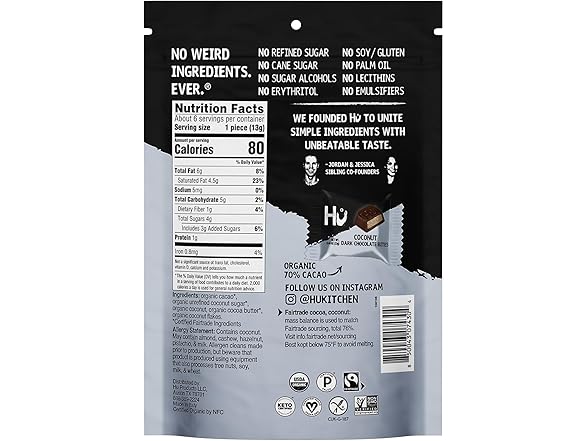 Hu Creamy Coconut Dark Choc Bites 6pk
