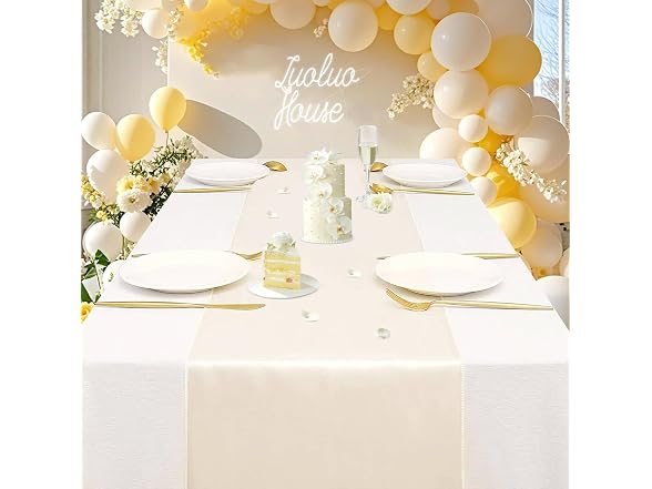 LuoluoHouse 5 Pack Ivory Table Runners