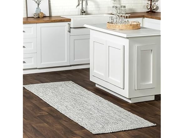 nuLOOM 2x18 Braided Rug Salt and Pepper