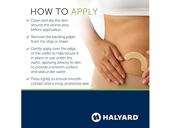 HALYARD Ostomy Elastic Half-Circle Hydrocolloid