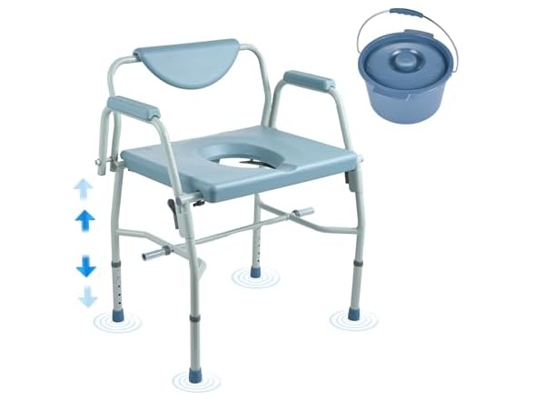 Commode Chair, Bedside Commode with Drop-Down