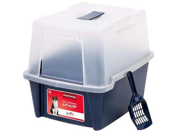 IRIS USA Large Front Door Cat Litter Box, Wa