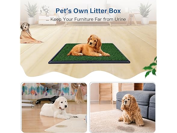 FluffyDream Dog Grass Pad with Tray, 20"x25"