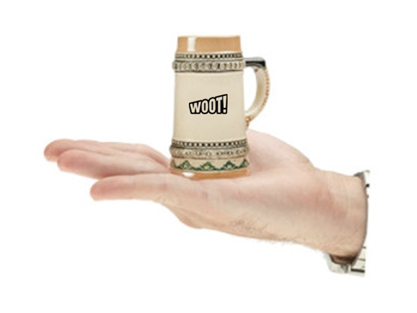 Woot! Mini Ceramic Beer Mug, 2 oz