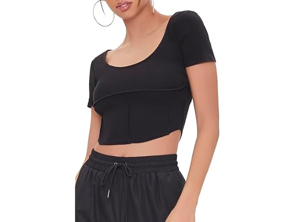 Forever 21 Ribbed Inverted-seam Crop Top