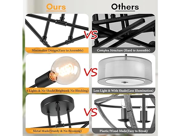 Bosceos 6-Light Industrial Ceiling Light
