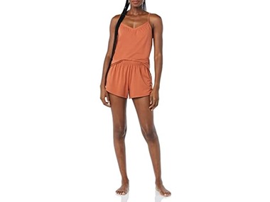 $4.99, Was $22.90, 78% Off! Amazon Essentials Women Knit Jersey Cami Short Set dealfomo