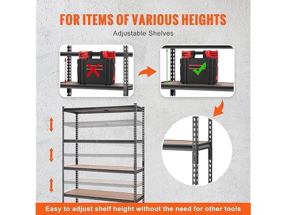 Storage Shelving Unit, 5-Tier Adjustable x48