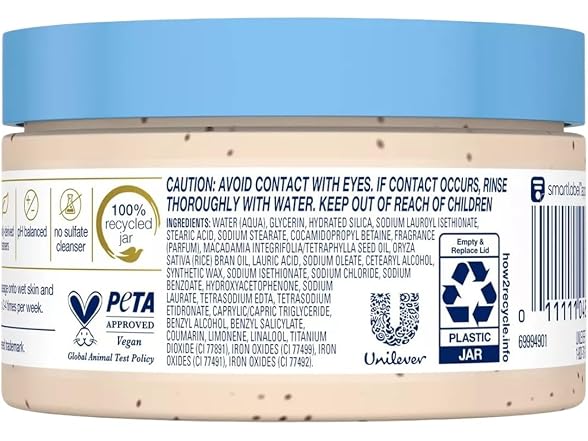 Dove Body Scrub Macadamia and Rice Milk 3.5oz