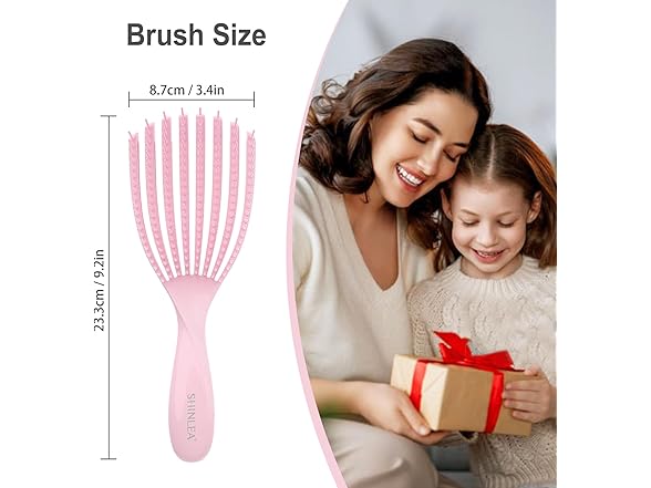 SHINLEA Detangler Brush Curly Pink