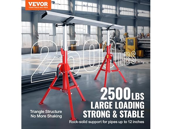 V Head Pipe Stand Adjustable Height 28-52 Inch