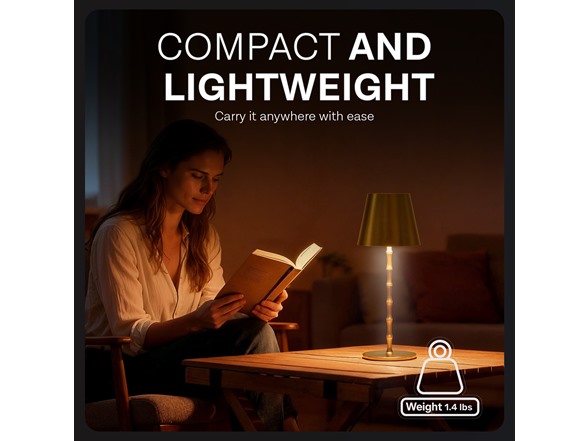 Bell+Howell Bamboo Design Gold Lamp