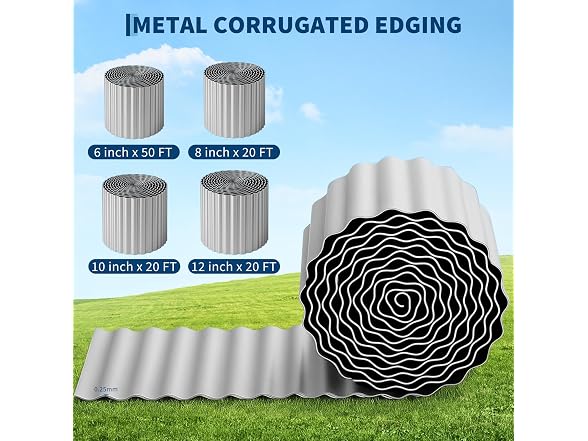 Galvanised Metal Wave Cut Lawn Edging