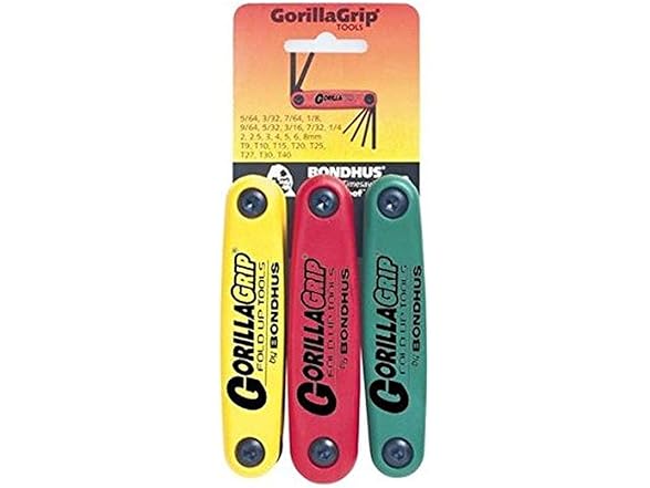 Bondhus 12533 Triple Pack GorillaGrip Fold Up Tool