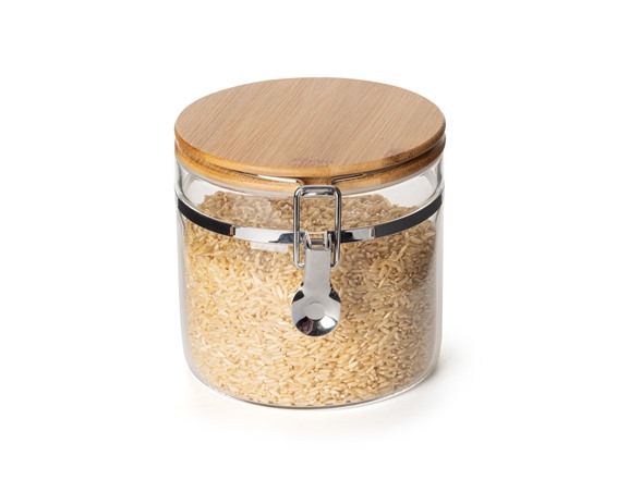 Smart Design Glass & Bamboo Canister