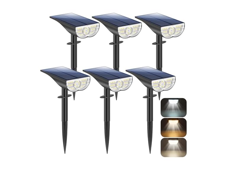 TOBUSA Solar Spot Lights Outdoor 5 Modes 6PC