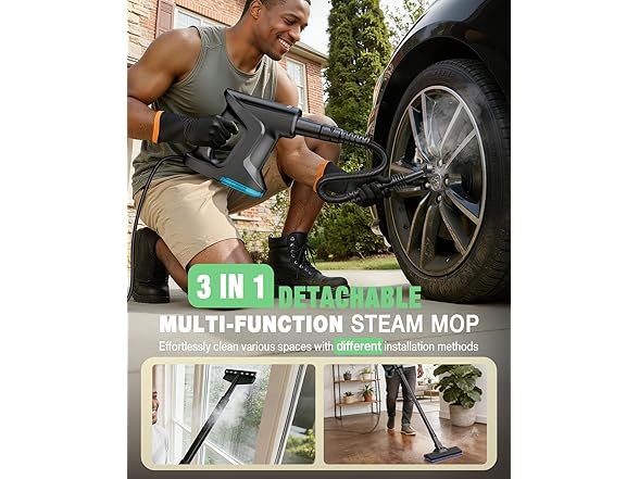 Heavy Duty Steam Mop 14-in-1 Black