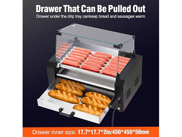 Commercial 7-Roller Hot Dog Machine 