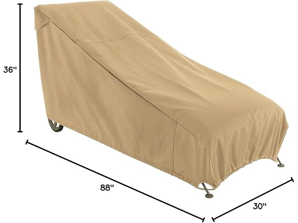 Classic Accessories 86 Inch Patio Chaise Lounge Chair Cover