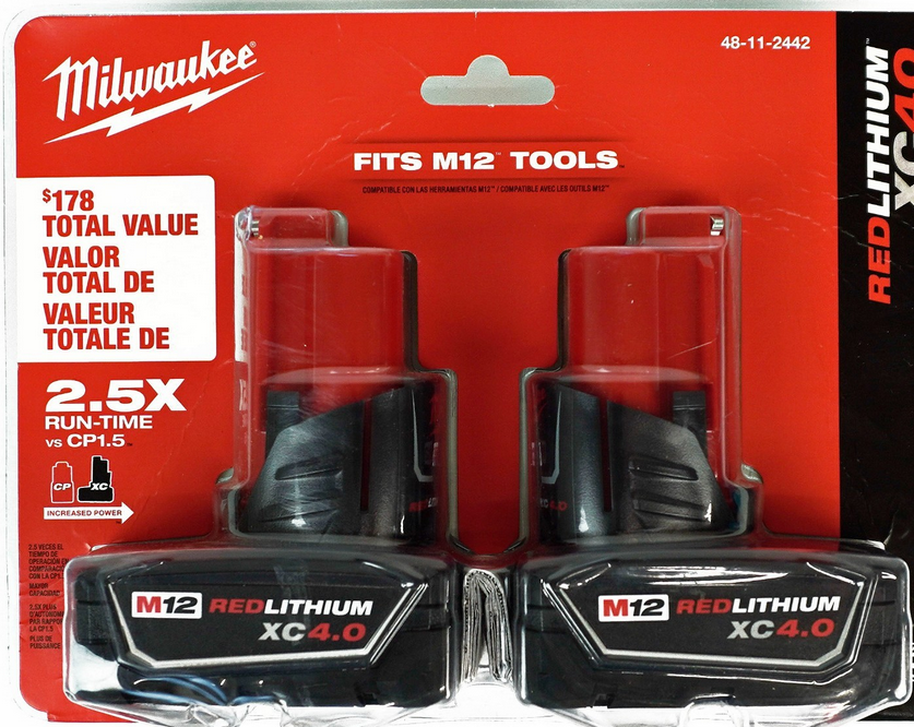 Milwaukee 48-11-2442 M12 12V 4.0 Ah Battery 2pk - Gallery 2