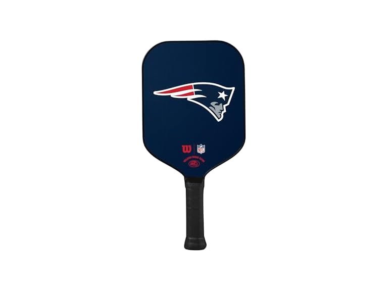 Wilson NFL Collection Fierce Team Pickleball Paddle - Grip Size 2-4 1/4", New England Patriots