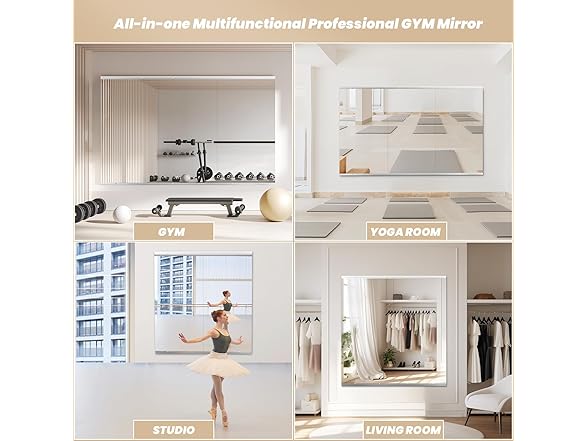 56''x16'' 3PCS Mirrors for Home Gym