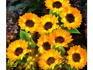 $23.99, Was $89.99, 73% Off! Hakol 3 Pack Solar Garden Lights with 9 Sunflower Lights dealfomo