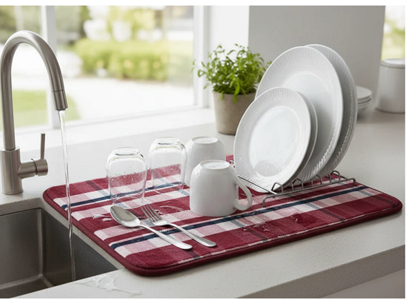 Cook N Repeat Holiday Dish Mat Red/ Green
