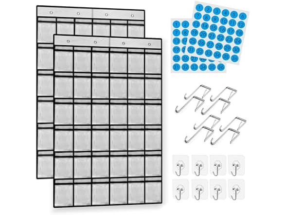 PAULONE Numbered Classroom Pocket Chart