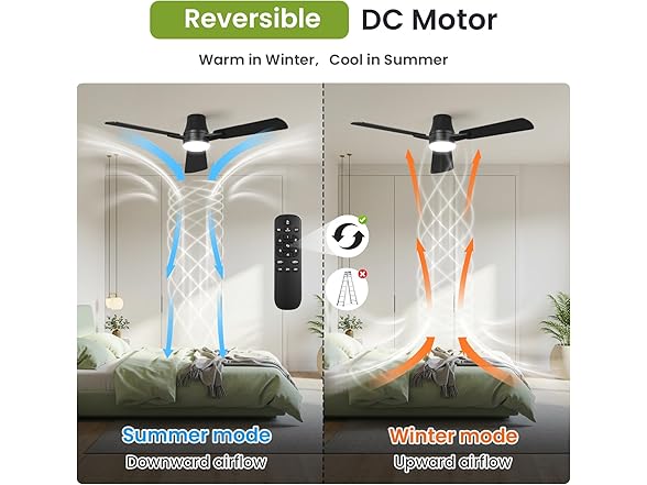 52" Black Ceiling Fan
