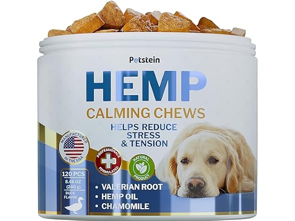 Natural Calming Chews for Dogs with Hemp Oil
