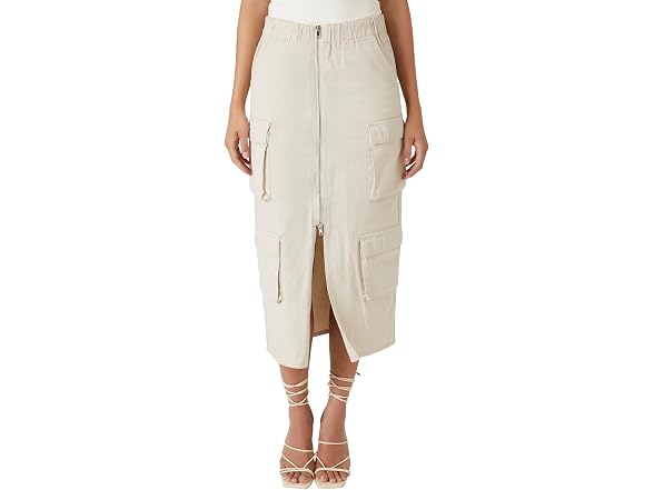 Forever 21 (XS) Twill Cargo Maxi Birch Skirt