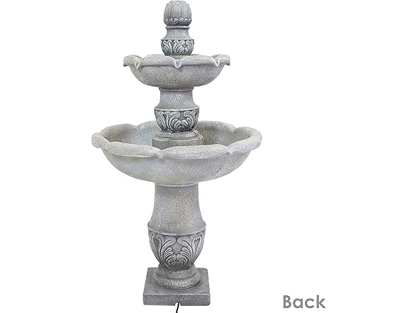 Sunnydaze 50" 2-Tier French Garden Outdoor Fountain