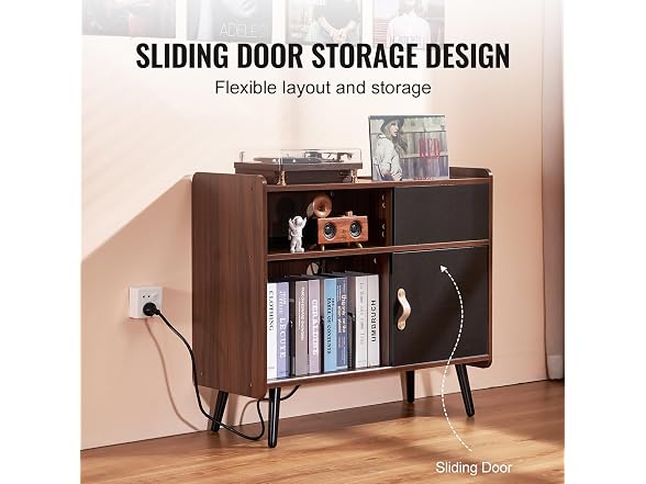 Happybuy Record Player Stand with Power